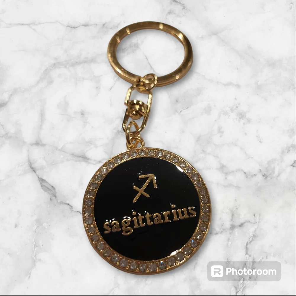 New Sagittarius Bling 2-sided zodiac keychain